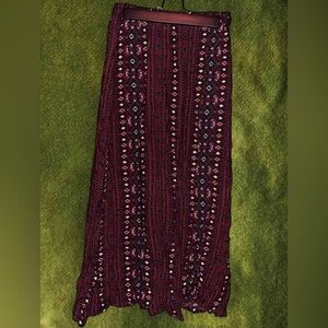 burgundy paisley maxi skirt